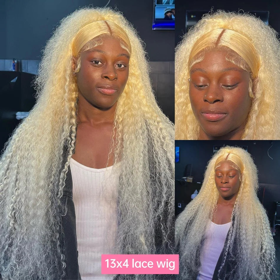 613 Blonde Curly Lace Front Wig