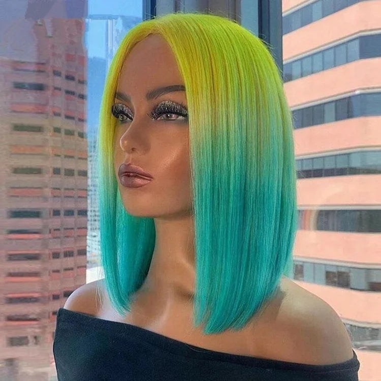 Rainbow Straight Bob Lace Front Wig