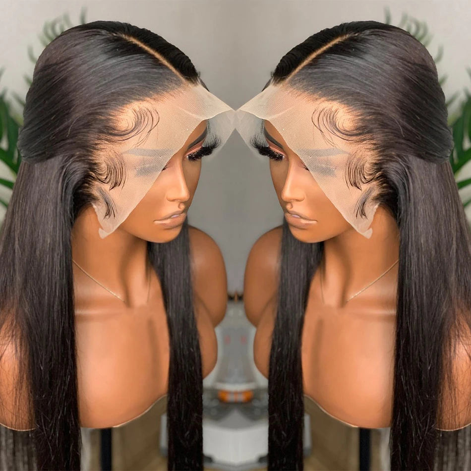 Brazilian Virgin  Swiss Closure Lace  Front Lace Frontal Wig Bone Straight Human Hair Wigs for Black Women