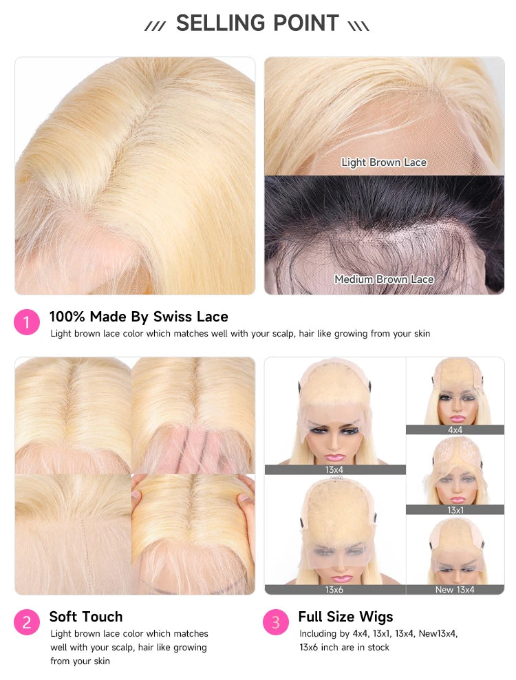 613 Blonde Curly Lace Front Wig