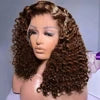 Dark Brown Curly Bob Lace Wig