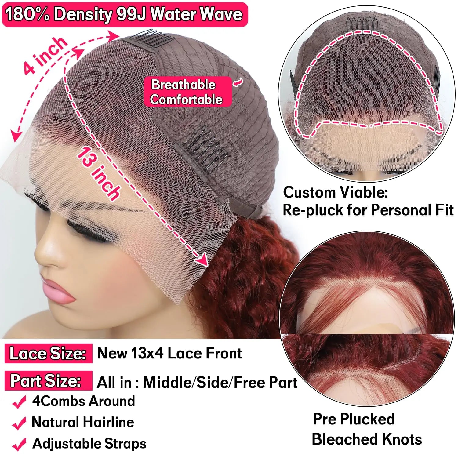 99J Burgundy Body Wave Lace Wig