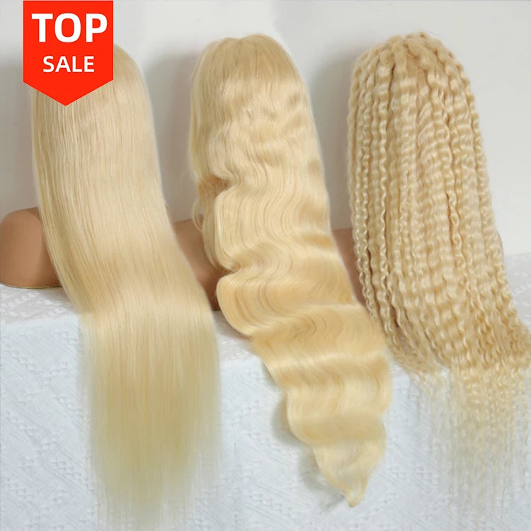 613 Blonde Curly Lace Front Wig