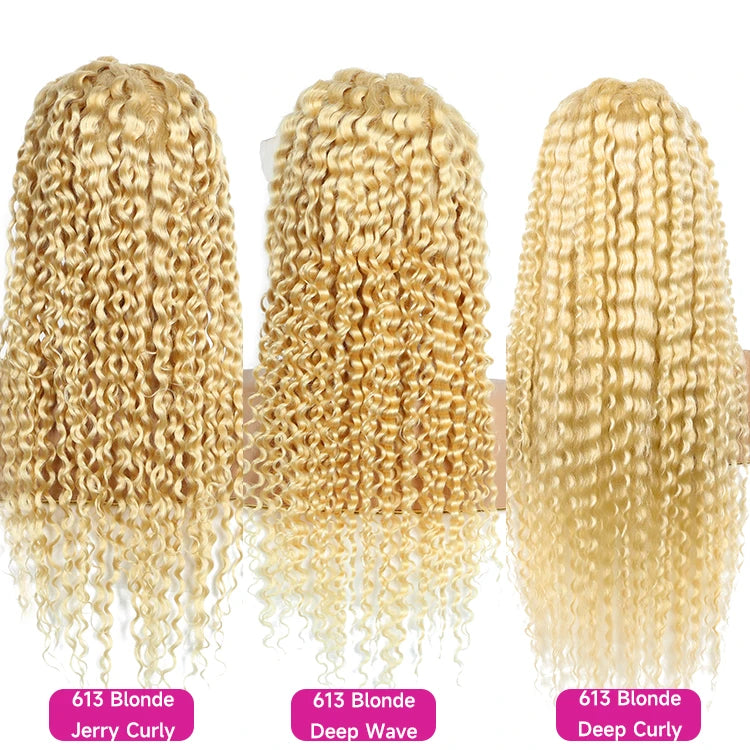 613 Blonde Curly Lace Front Wig