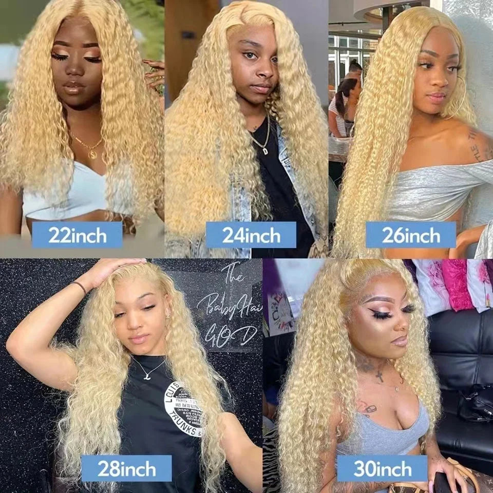 613 Blonde Curly Lace Front Wig