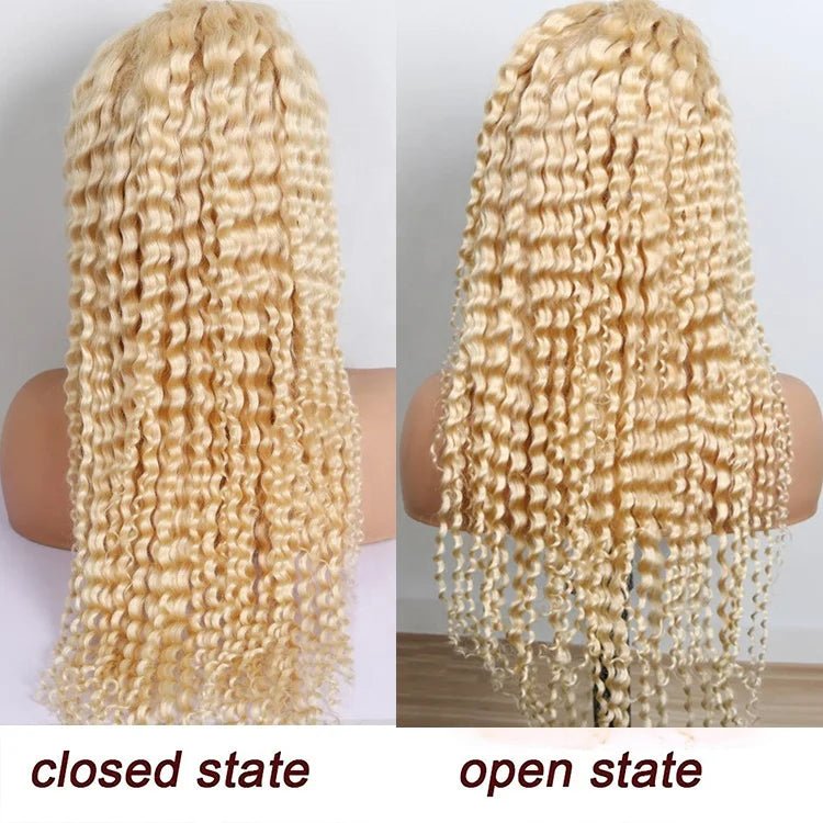 613 Blonde Curly Lace Front Wig