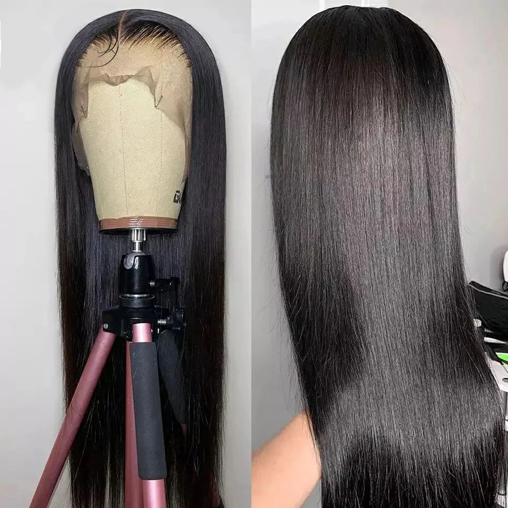 Brazilian Virgin  Swiss Closure Lace  Front Lace Frontal Wig Bone Straight Human Hair Wigs for Black Women