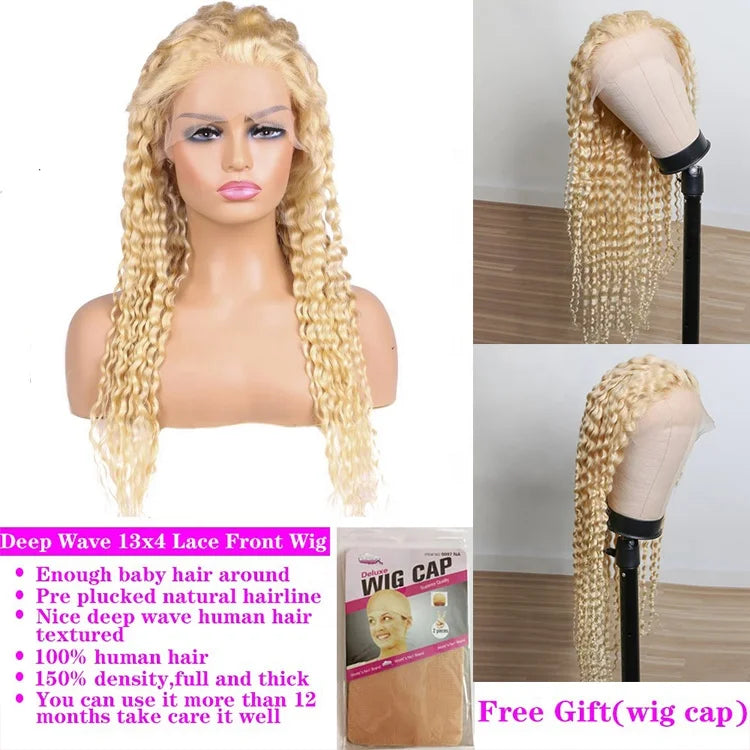613 Blonde Curly Lace Front Wig