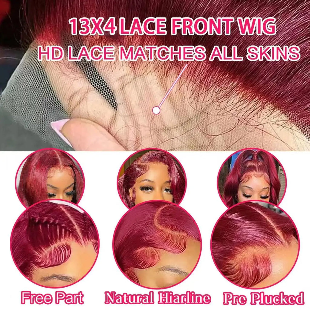 99J Burgundy Body Wave Lace Wig