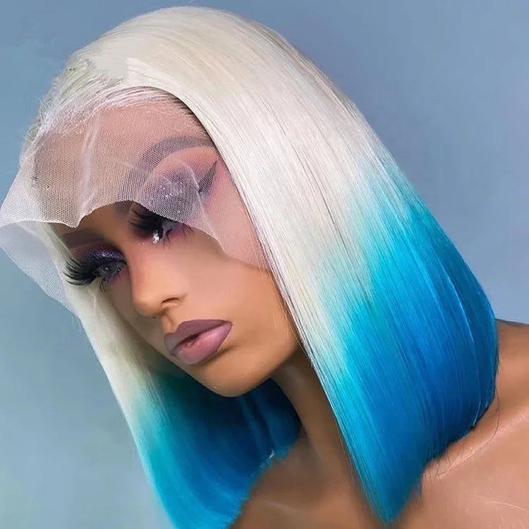 Rainbow Straight Bob Lace Front Wig