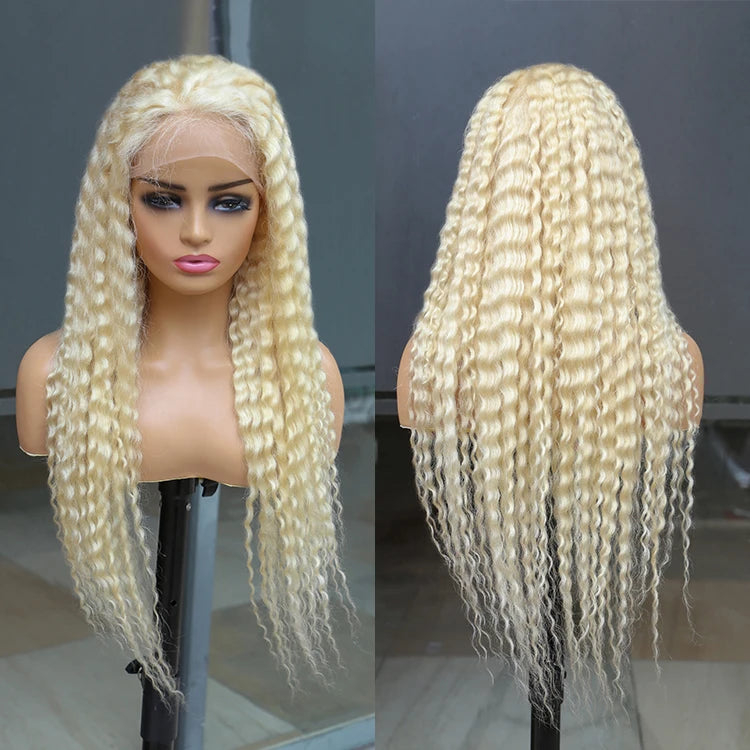 613 Blonde Curly Lace Front Wig
