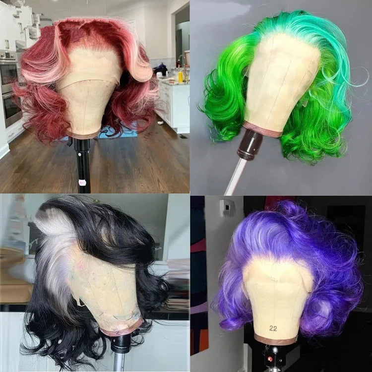 Rainbow Straight Bob Lace Front Wig