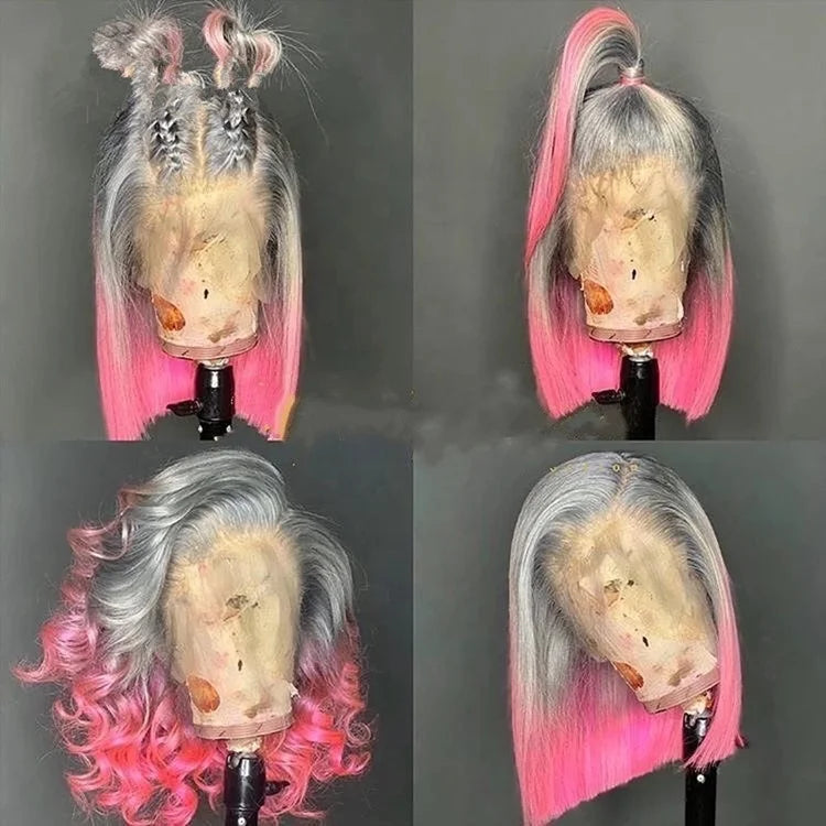 Rainbow Straight Bob Lace Front Wig