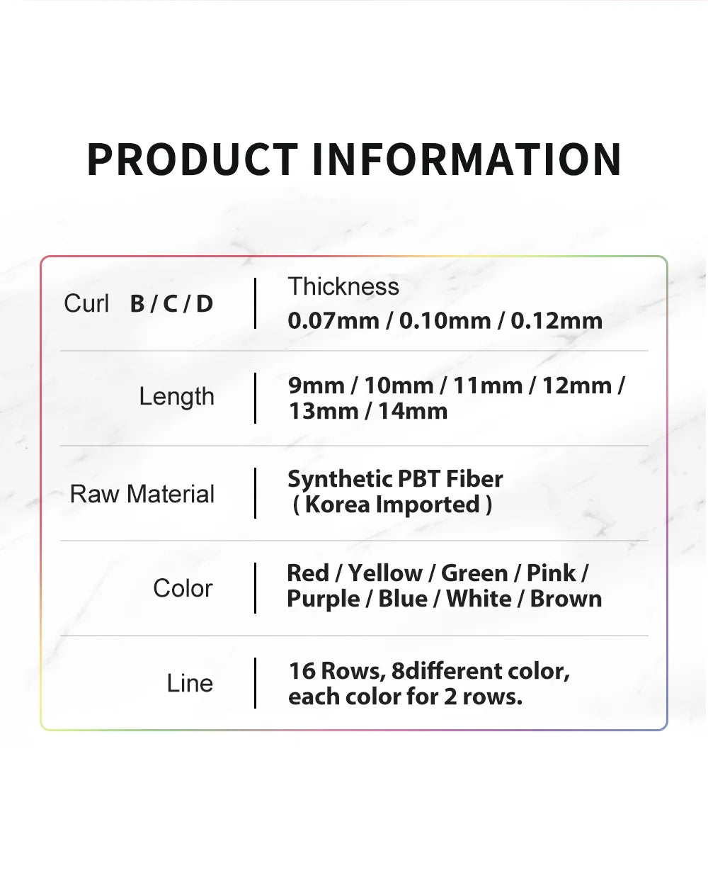 Colorful Mix Individual Eyelash Extensions
