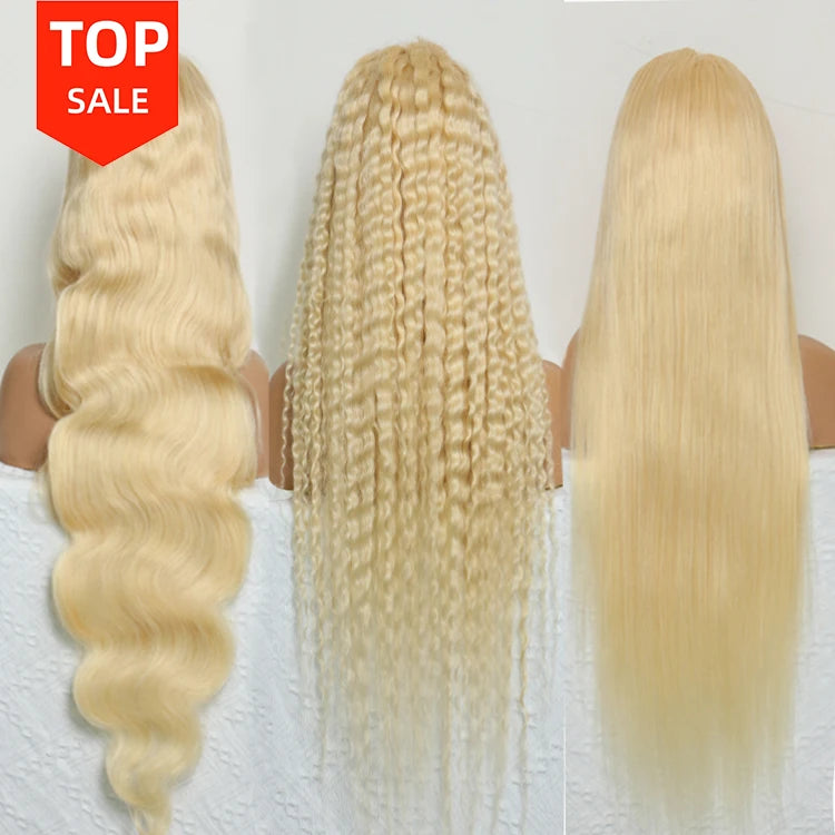 613 Blonde Curly Lace Front Wig